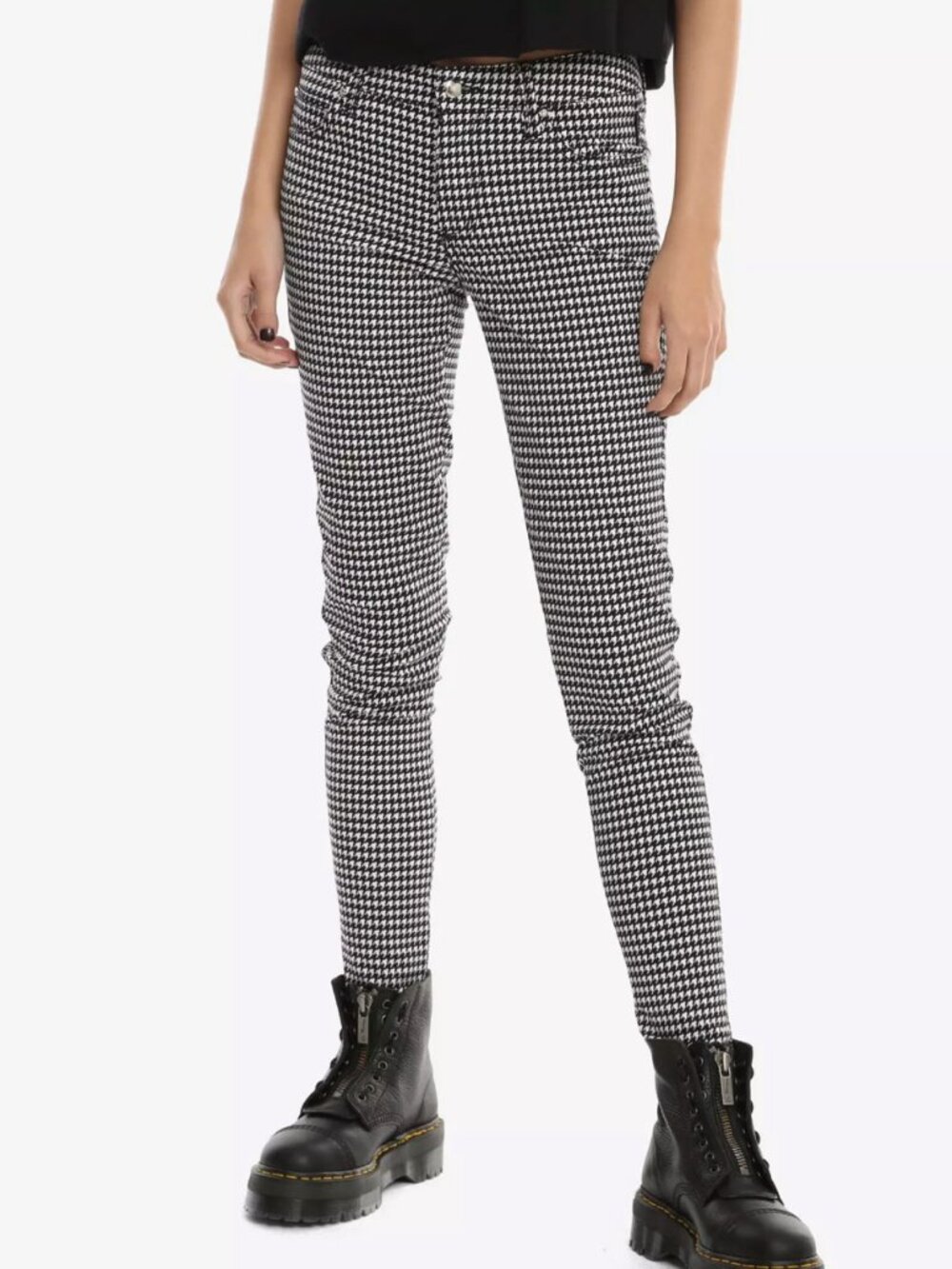 Tripp NYC • Hot Topic • Black & White Houndstooth Skinny Jeans • Size 3